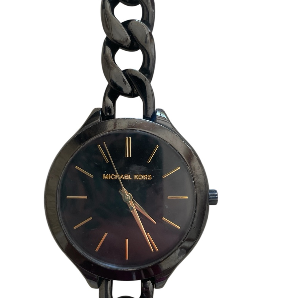 Michael Kors Ebony and Gold Chain Watch